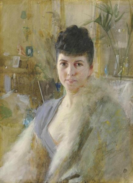 Portrait Of A Lady In A Drawing Room by Anders Zorn