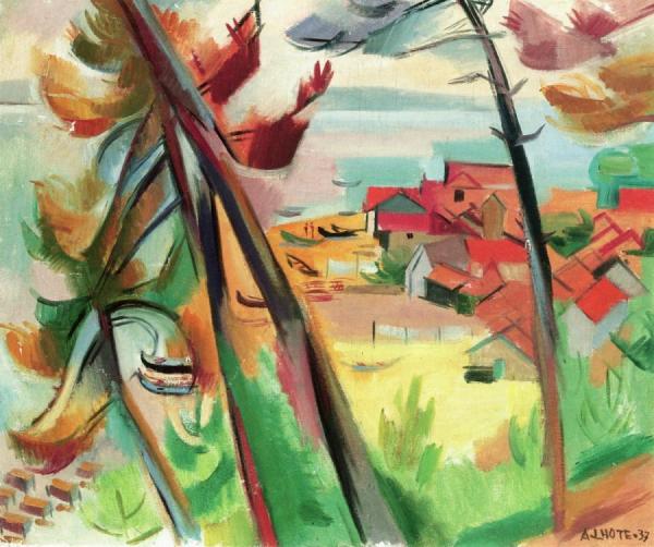 Houses And Pines At Arcachon by André Lhote