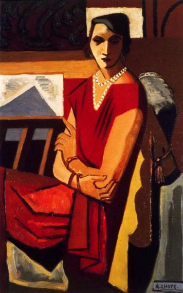 Portrait Of Anne In A Red Dress by André Lhote