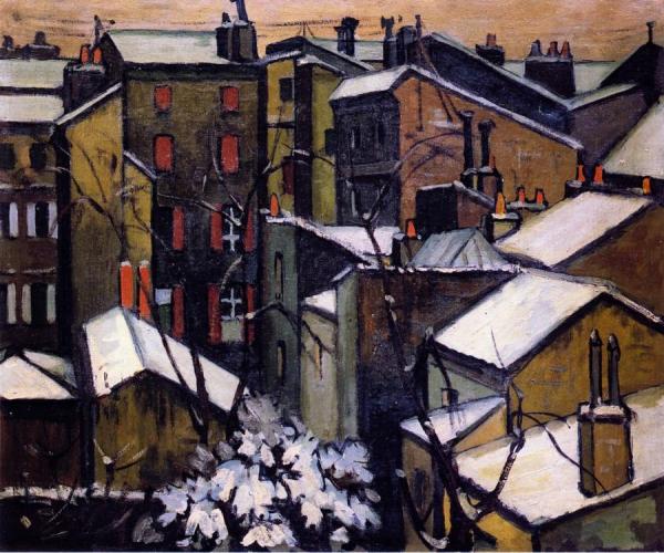 Roof Tops Of Bordeaux In The Snow by André Lhote