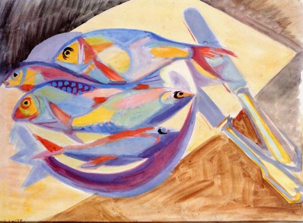 Still Life With Fish by André Lhote Oil Painting Reproductions