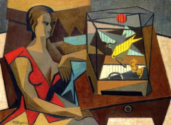 Woman And Bird Cage by André Lhote