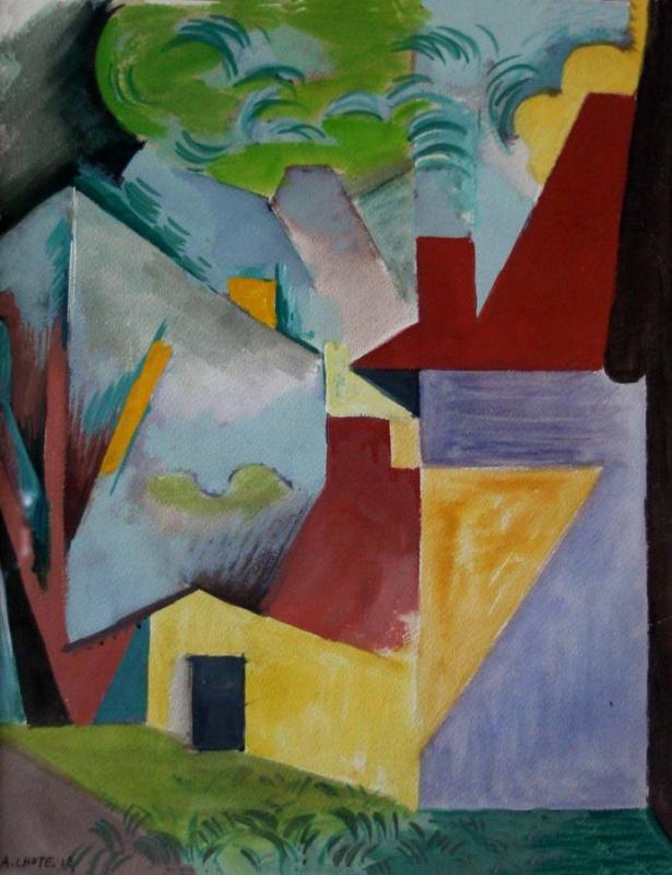 Paysage, Maisons Au Toit Rouge, 1918 by André Lhote