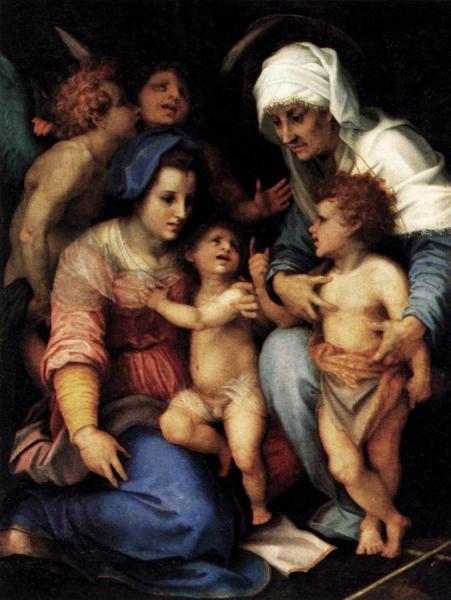 Andrea Del Sarto Madonna And Child With St Elizabeth, The Infant St John And Two Angels