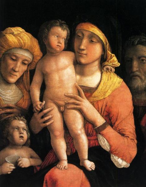 The Holy Family With Saint Elizabeth And The Infant John The Baptist by Andrea Mantegna