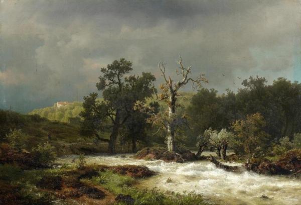 Course Of A River In Hesse, Before The Tempest by Andreas Achenbach
