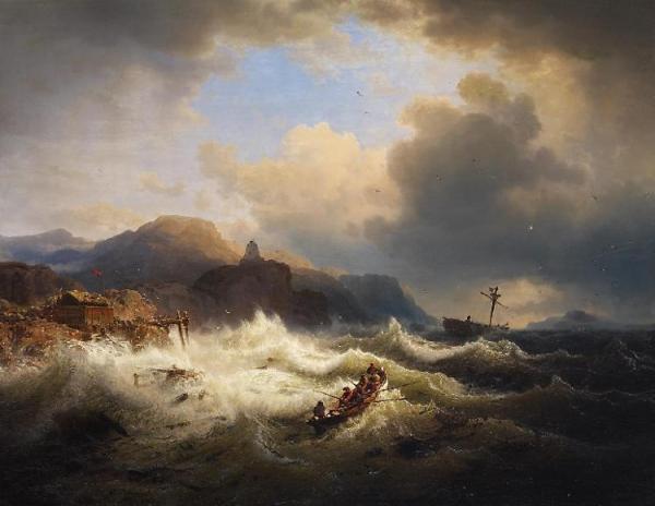 In Rough Waters by Andreas Achenbach
