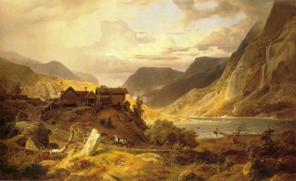 Norwegische Gebirgslandschaft by Andreas Achenbach