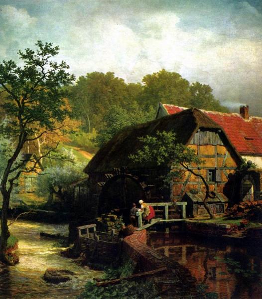 Watermill In Westphalia by Andreas Achenbach