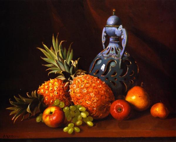 Pineapples And Porcelain by Andrew J. H. Way Oil Painting Reproductions