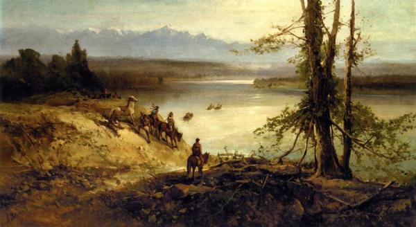 Sioux Tribe On The Platte River by Andrew W. Melrose