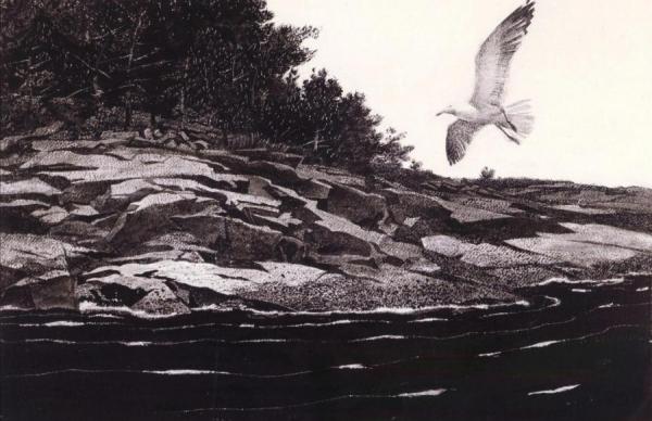 Ledge On Huppers Island by Andrew Wyeth