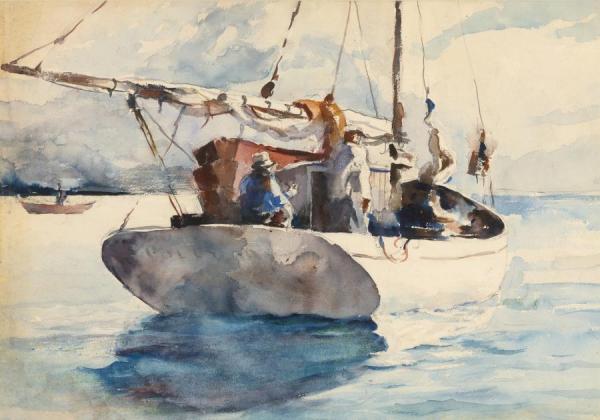 Polly (sailboat With Figures) by Andrew Wyeth