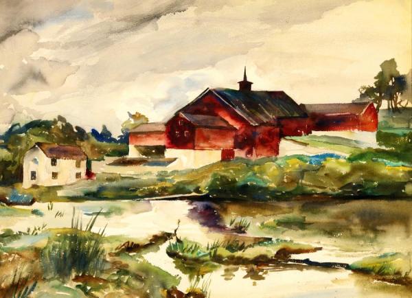Pyle's Barn, Study For Red Barn by Andrew Wyeth