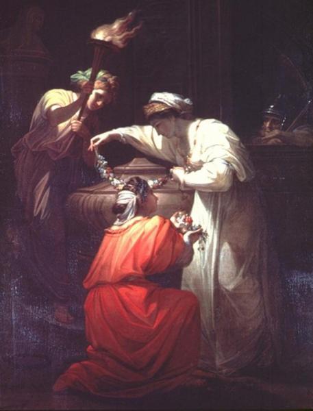 Cleopatra At The Tomb Of Marc Antony by Angelica Kauffman