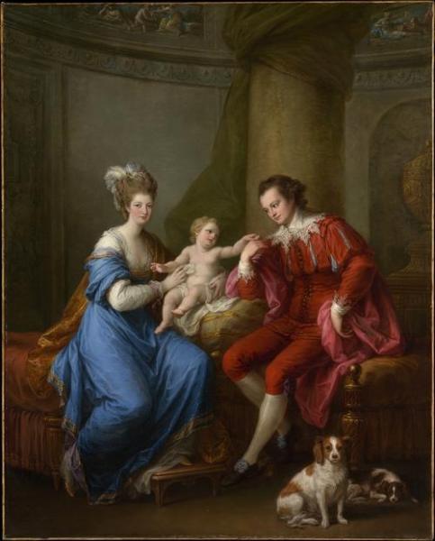 Edward Smith Stanley, 12th Earl Of Derby, With His First Wife, Elizabeth Hamilton, And Their Son by Angelica Kauffman Oil Painting Reproductions