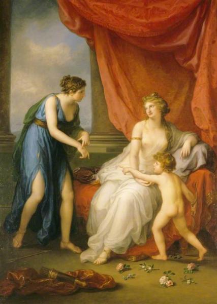 Euphrosyne Complaining To Venus Of The Wound Caused By Cupid's Dart by Angelica Kauffman Oil Painting Reproductions