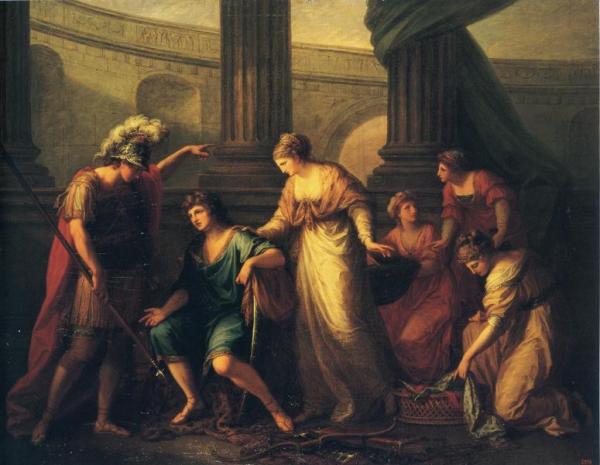 Hector Calls Paris To The Battle by Angelica Kauffman