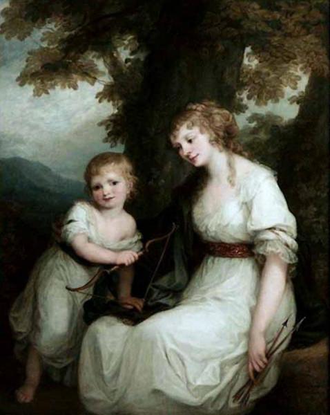 Juliane Von Krudener And Her Son Paul by Angelica Kauffman