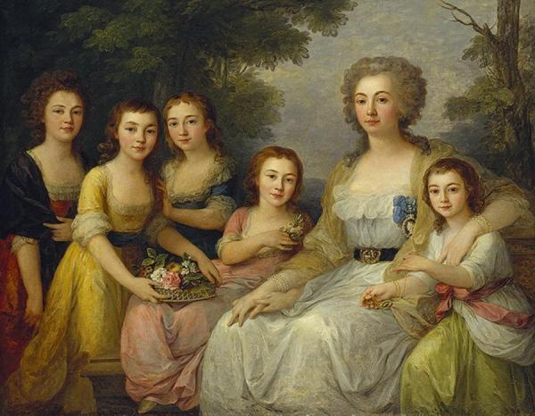 Portrait Of Countess Anna Protasova With Her Nieces by Angelica Kauffman