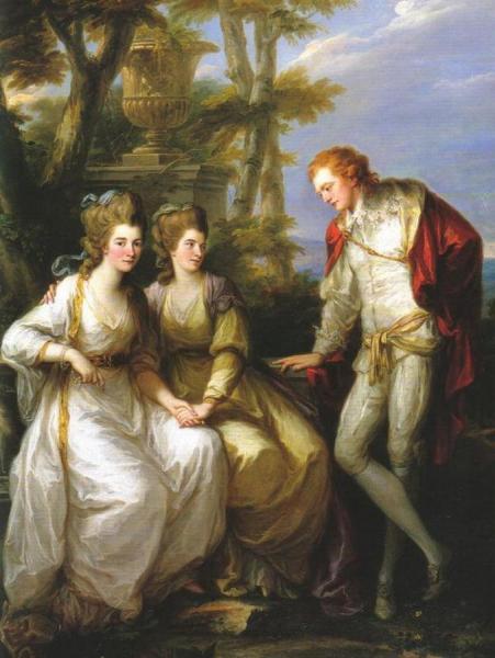 Portrait Of Lady Georgiana, Lady Henrietta Frances And George John Spencer, Viscount Althorp by Angelica Kauffman