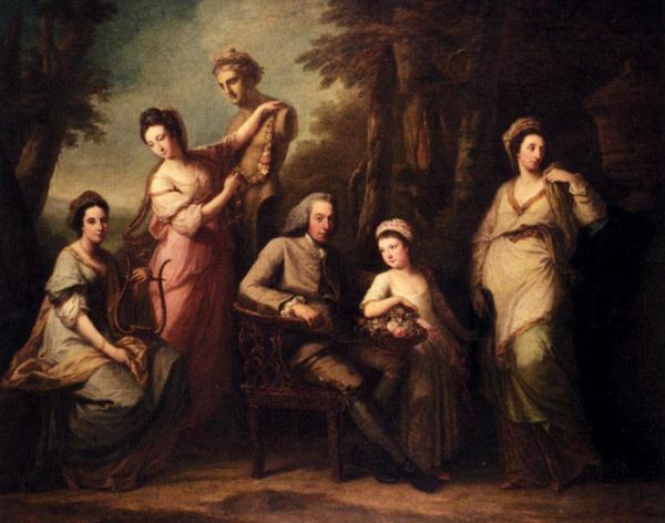 Portrait Of Philip Tisdall With His Wife And Family by Angelica Kauffman