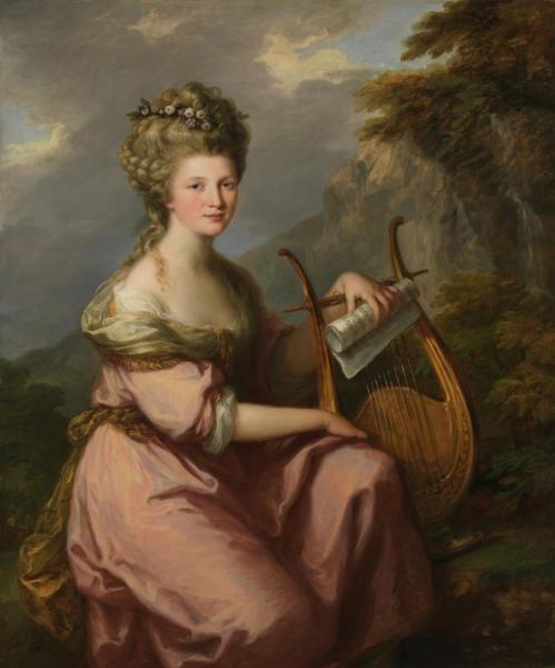 Portrait Of Sarah Harrop (mrs. Bates) As A Muse by Angelica Kauffman