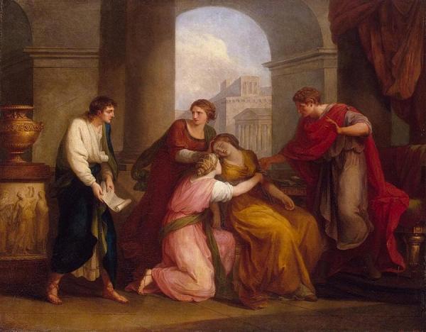 Virgil Reading The Aeneid To Augustus And Octavia by Angelica Kauffman