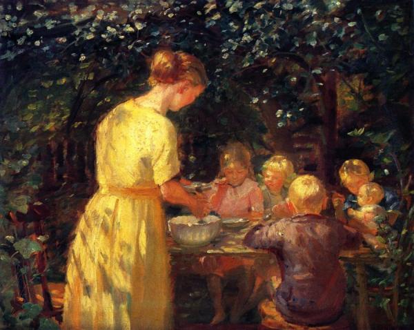 Midday Meal In The Garden by Anna Ancher Oil Painting Reproductions