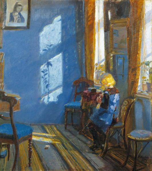 Sunlight In The Blue Room by Anna Ancher