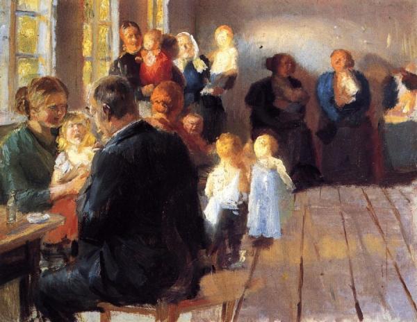 Vaccination (compositional Sketch) by Anna Ancher