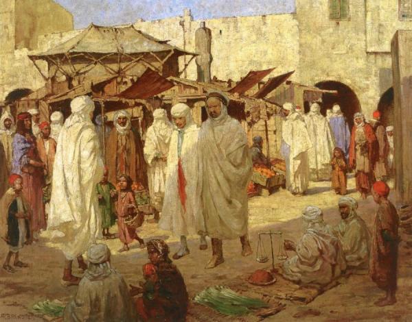 A Market In Biskra, Algeria by Anna Mary Richards Brewster