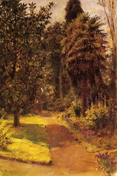 A Sunlit Garden Path by Anna Mary Richards Brewster