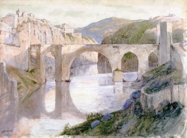 Bridge Of San Martin, Toledo, Spain by Anna Mary Richards Brewster Oil Painting Reproductions