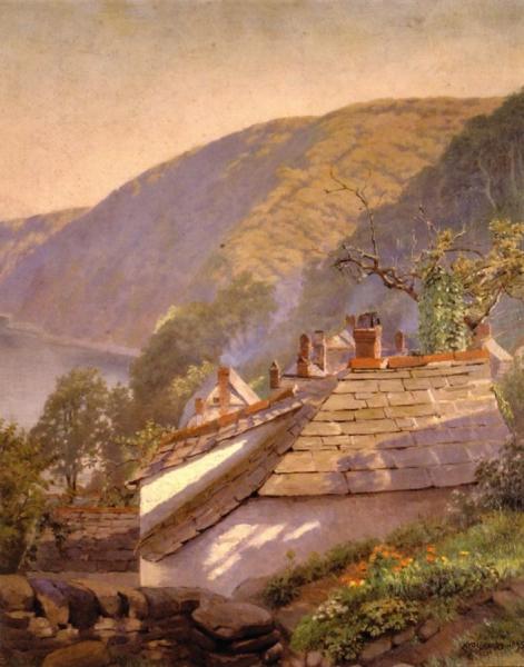 Clovelly, House And Headland by Anna Mary Richards Brewster