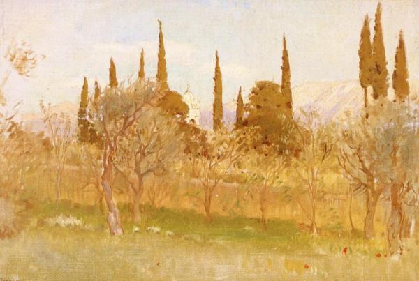 From The Garden Of The American School, Athens by Anna Mary Richards Brewster Oil Painting Reproductions