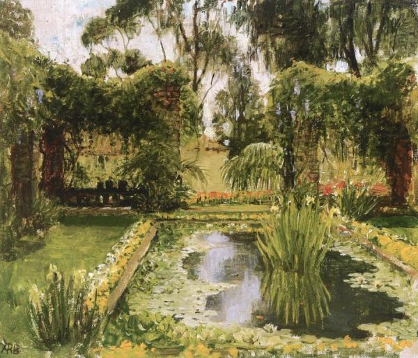 Garden In Santa Barbara, California by Anna Mary Richards Brewster
