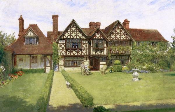 Great Tangley Manor, Surrey England by Anna Mary Richards Brewster Oil Painting Reproductions