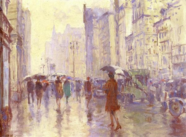 Seventh Avenue And 43rd Street by Anna Mary Richards Brewster Oil Painting Reproductions