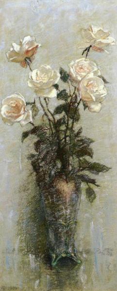 Small Roses #1 by Anna Mary Richards Brewster Oil Painting Reproductions
