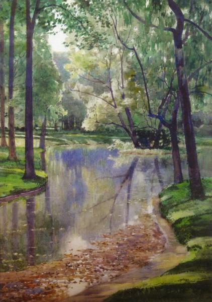 The Duck Pond On Heathcote Road by Anna Mary Richards Brewster Oil Painting Reproductions