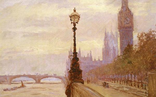 The Thames At Westminster by Anna Mary Richards Brewster