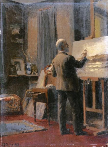 William Trost Richards In His Studio by Anna Mary Richards Brewster