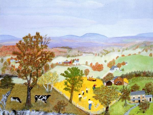 Harvest Time by Anna Mary Robertson Moses