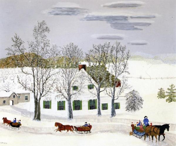 Jennie Mccree's House by Anna Mary Robertson Moses