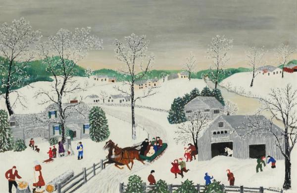No School Today by Anna Mary Robertson Moses