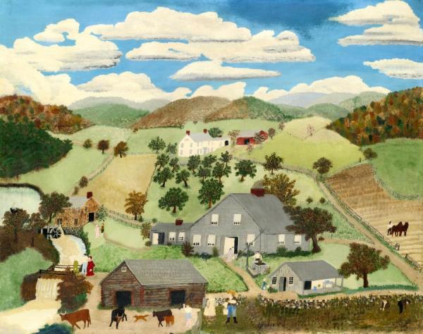 Old Oaken Bucket by Anna Mary Robertson Moses