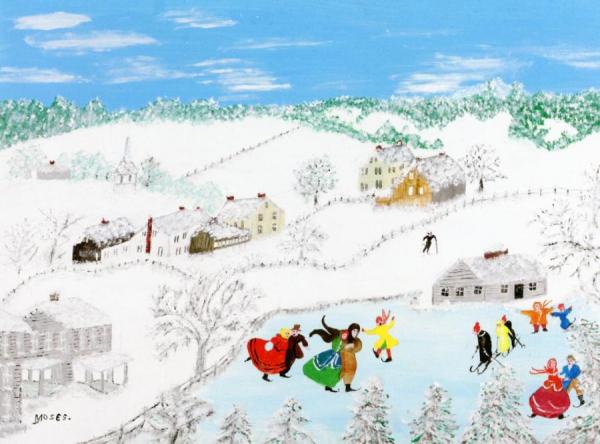 Skating by Anna Mary Robertson Moses