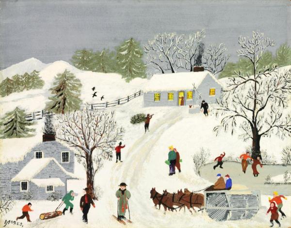 The Old Snow Roller by Anna Mary Robertson Moses