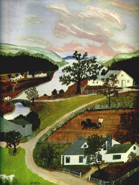 The Spring In Evening by Anna Mary Robertson Moses